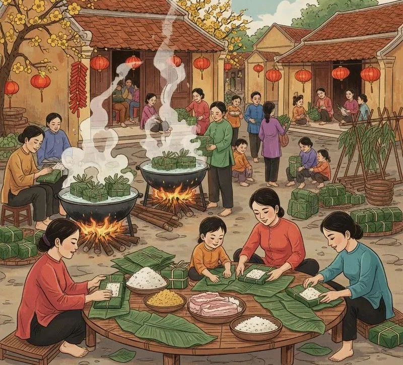 ý tưởng vẽ tranh tết 26