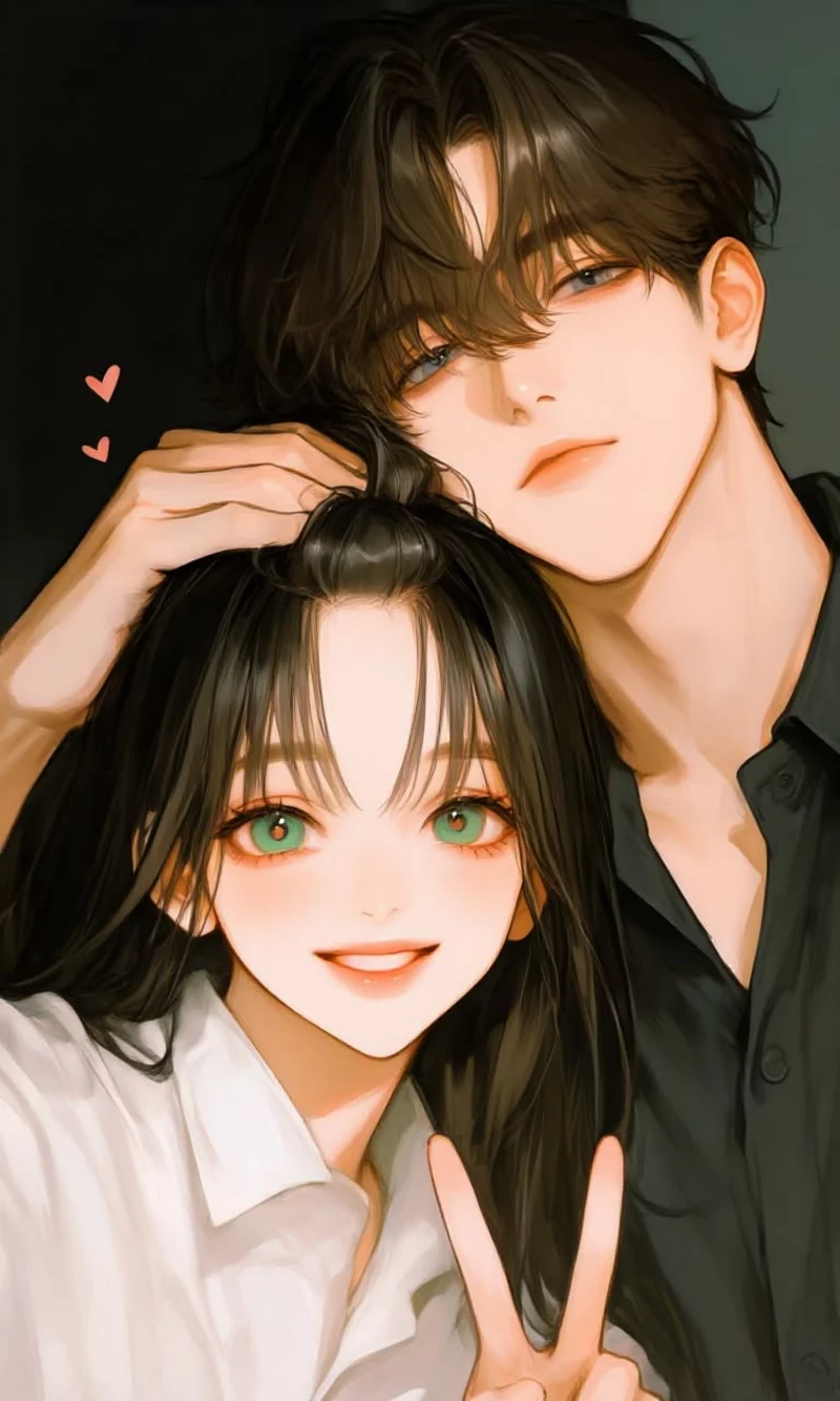 Avatar đôi cute phong cách truyện tranh lãng mạn