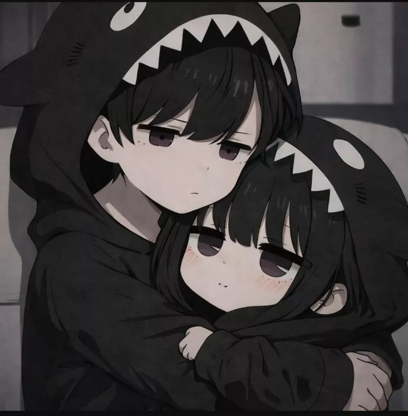 Avatar đôi cute tone trắng đen cá tính