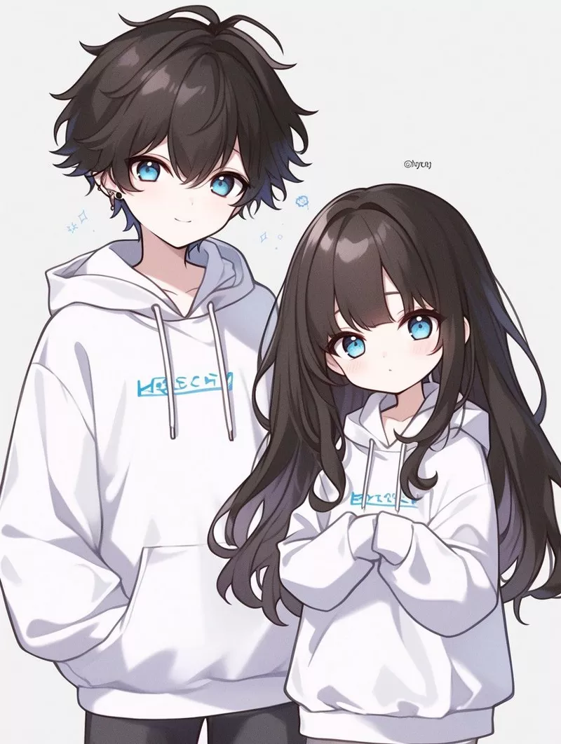 Bộ avatar đôi cute chibi hot trend 2026