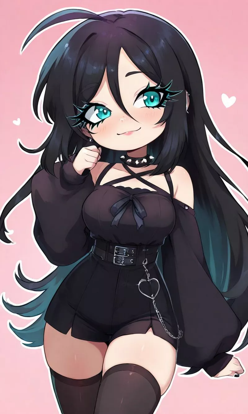 Chibi nữ cute tóc dài siêu đáng yêu