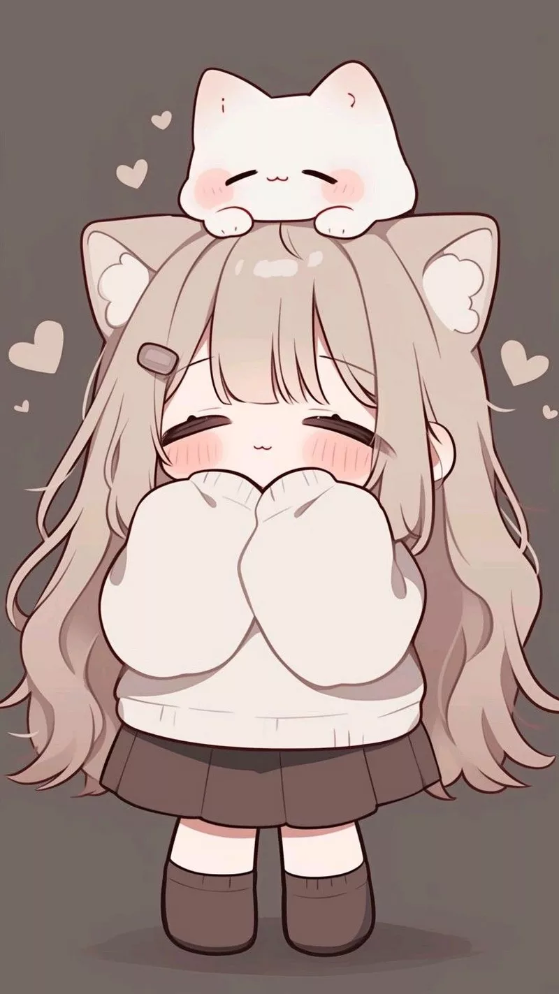 Hình chibi nữ cute nhẹ nhàng tinh tế