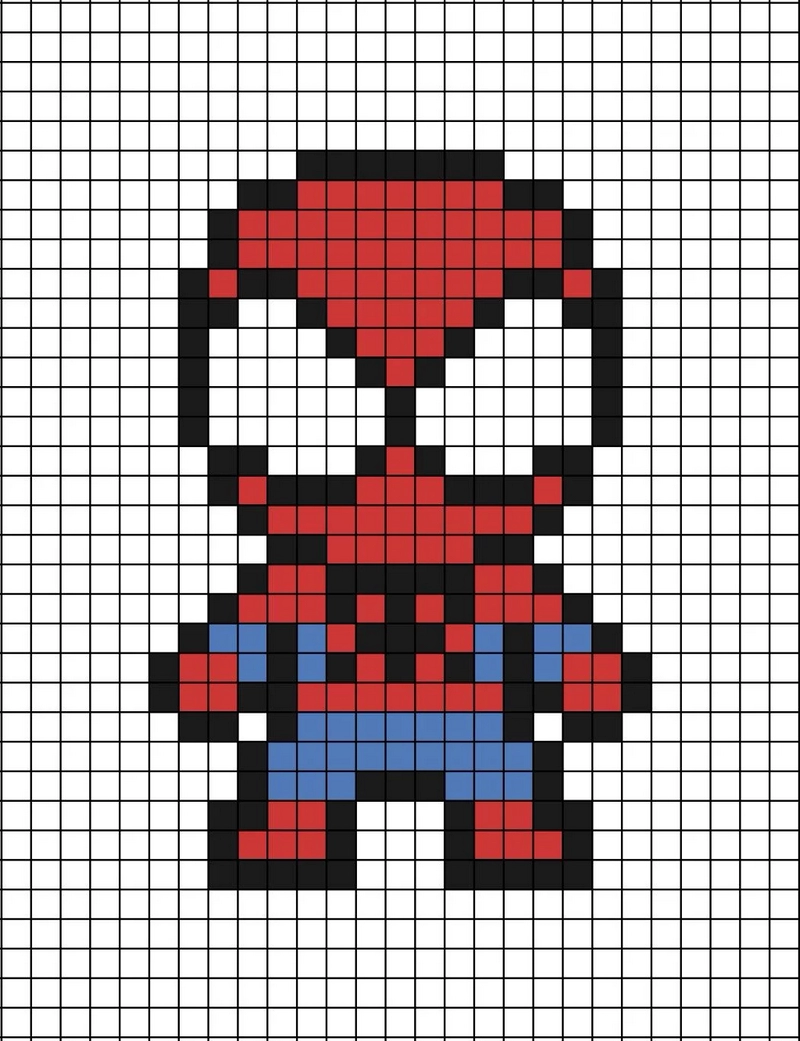 Tranh pixel nhân vật siêu anh hùng Marvel 8bit