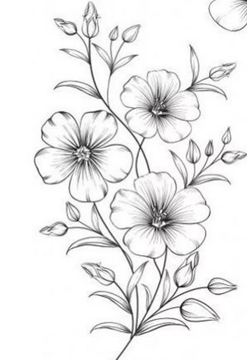 Vẽ hoa phong cách sketch nhanh 10 phút