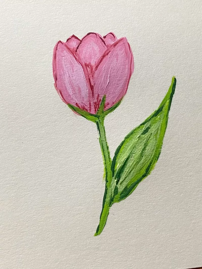 Vẽ hoa tulip bằng digital art hiện đại