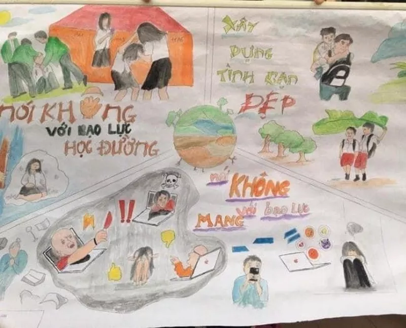 Tác Phẩm Tranh Vẽ Về Nỗi Đau Của Học Sinh Bị Bắt Nạt