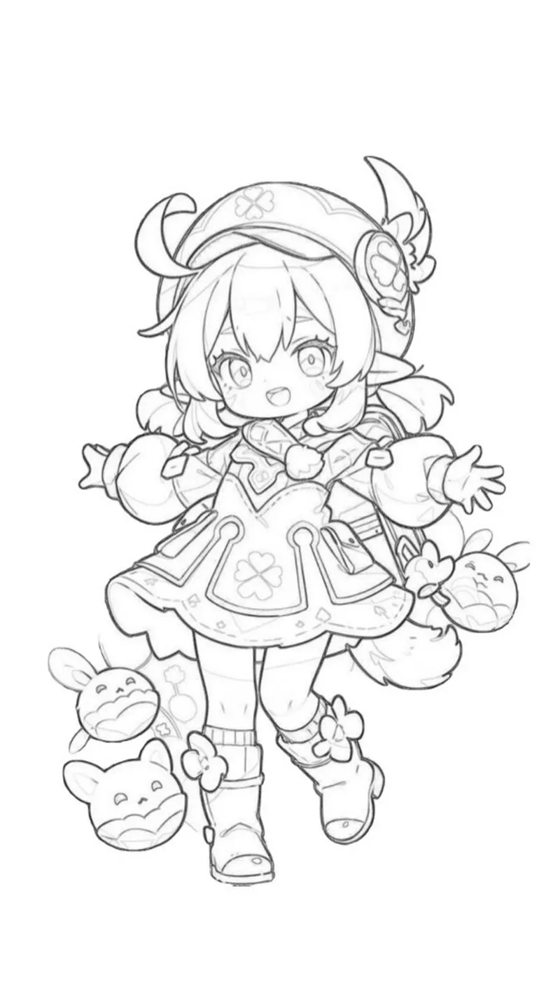 Tranh Tô Màu Anime Chibi Dễ Thương Nhất