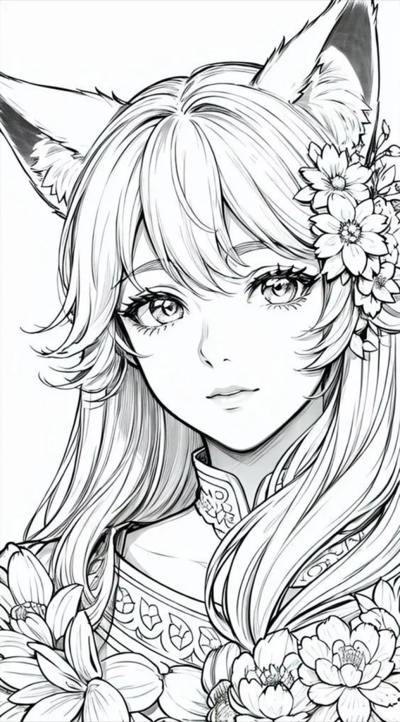 Tranh Tô Màu Anime Dễ Thương Cho Học Sinh