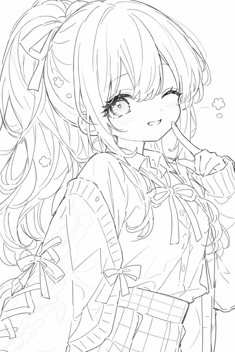 Tranh Tô Màu Anime Nữ Cá Tính Phong Cách Mạnh