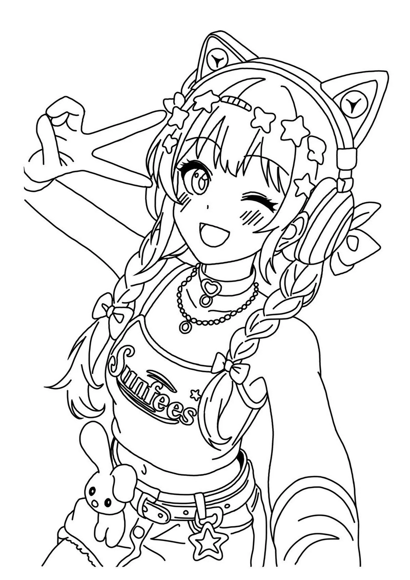 Tranh Tô Màu Anime Nữ Xinh Đẹp Hot Trend