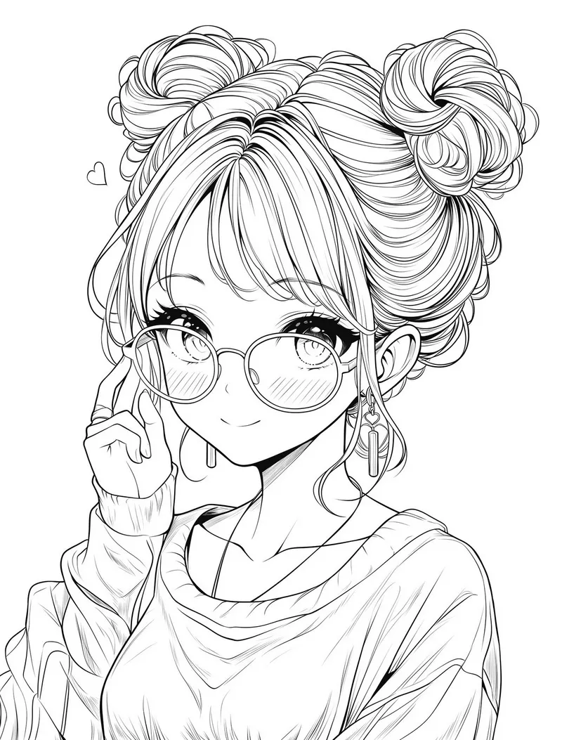 Tranh Tô Màu Anime Siêu Cute Cho Bé Gái