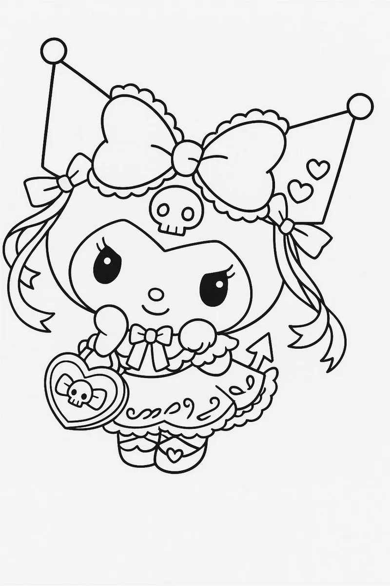 Tranh Tô Màu Kuromi Cute Đang Gây Sốt