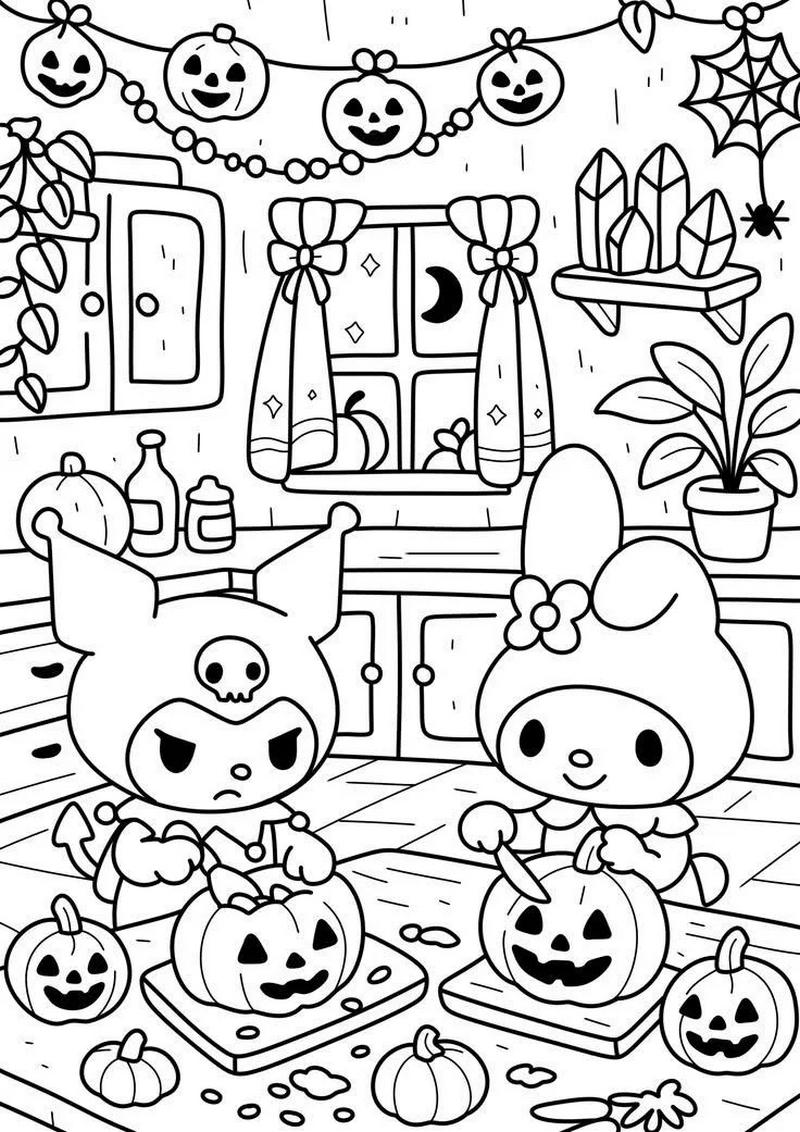 Tranh Tô Màu Kuromi Cute Dễ Thương Nhất