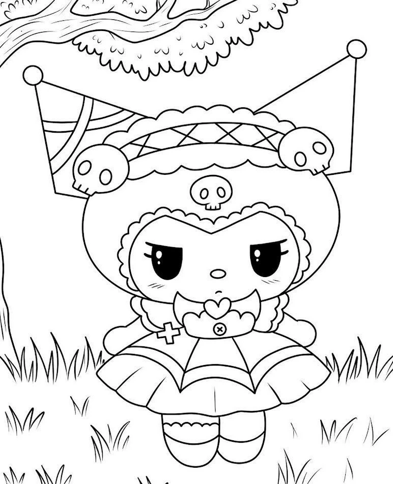 Tranh Tô Màu Kuromi Dễ Thương Hot Trend