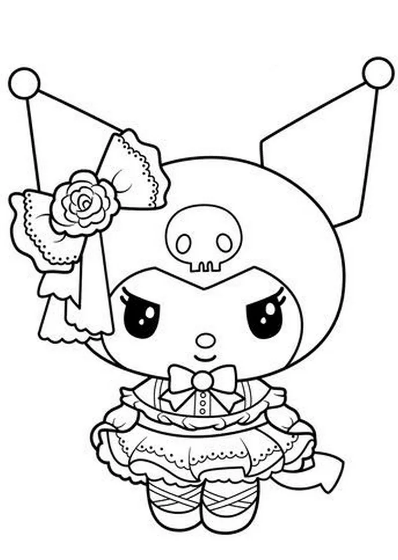 Tranh Tô Màu Kuromi Dễ Thương Nhất Mạng Xã Hội