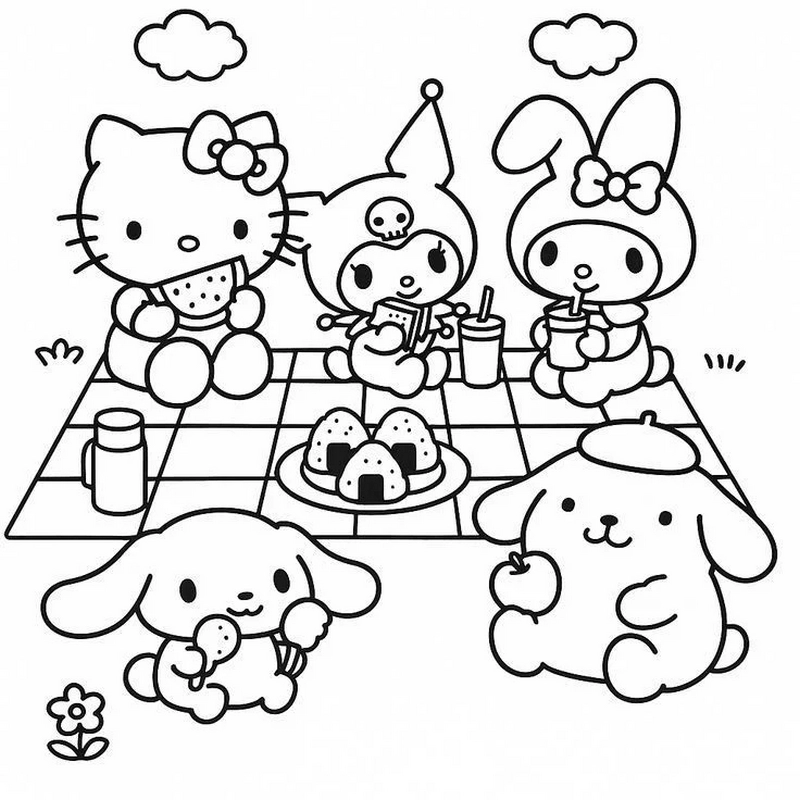 Tranh Tô Màu Kuromi Đơn Giản Cho Bé