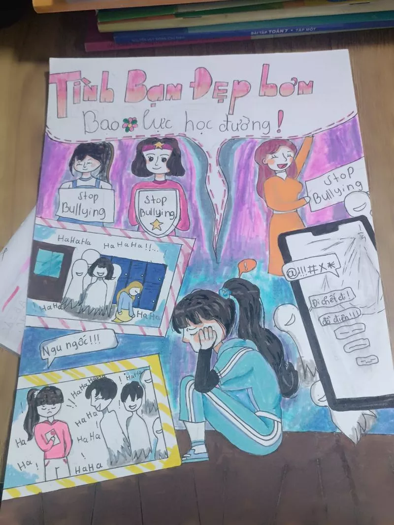 Tranh Vẽ Bạo Lực Học Đường Gây Ám Ảnh