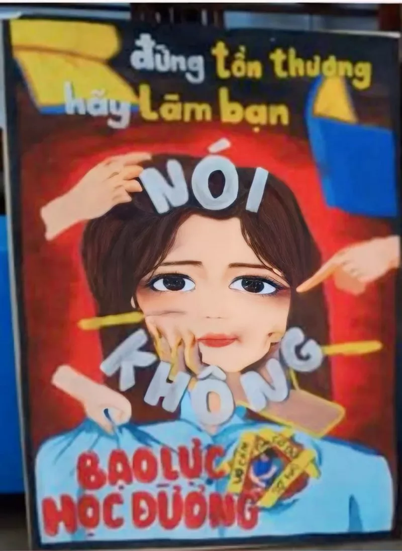 Tranh Vẽ Thể Hiện Nỗi Buồn Vì Bạo Lực Học Đường