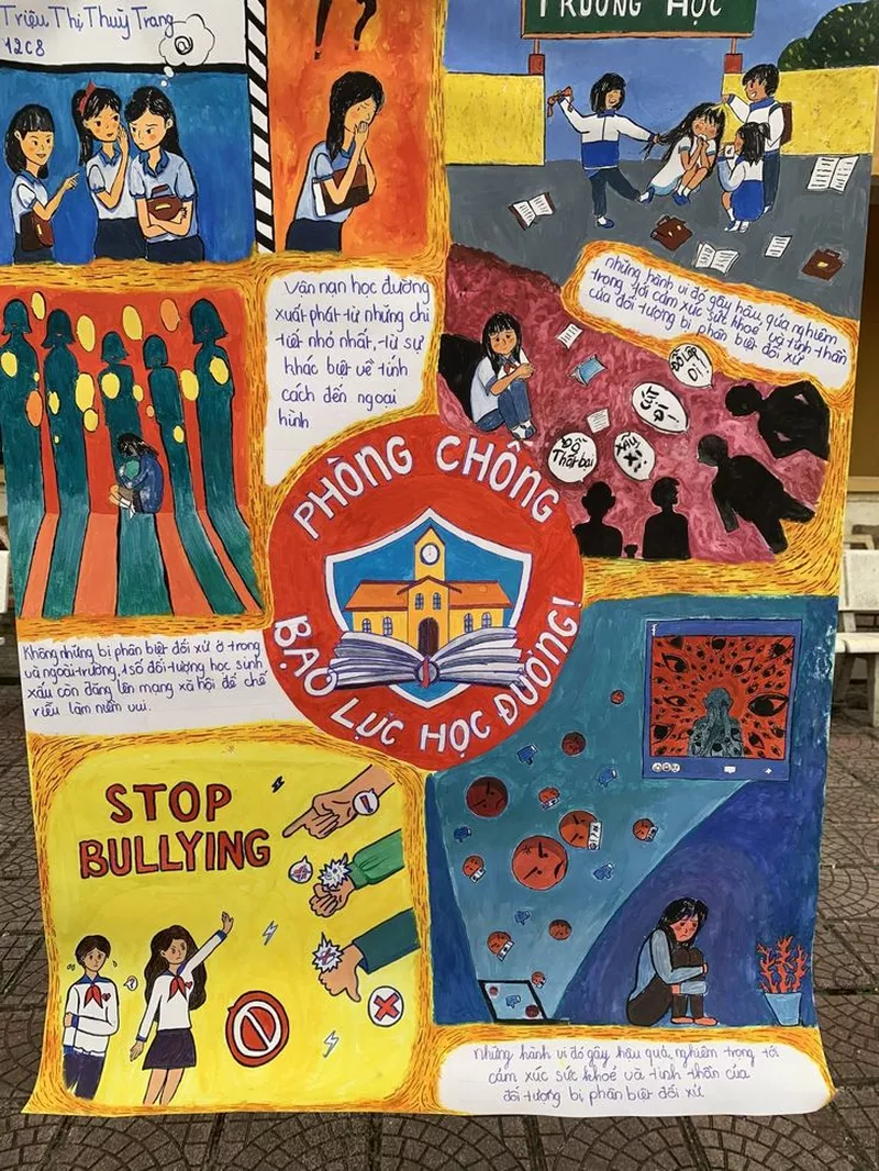 Tranh Vẽ Thông Điệp Bảo Vệ Học Sinh